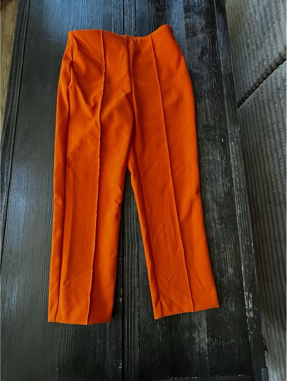 Rachel Zoe Womens Size 2 Orange Ankle Pants Stretch Slim Career Dress Trousers